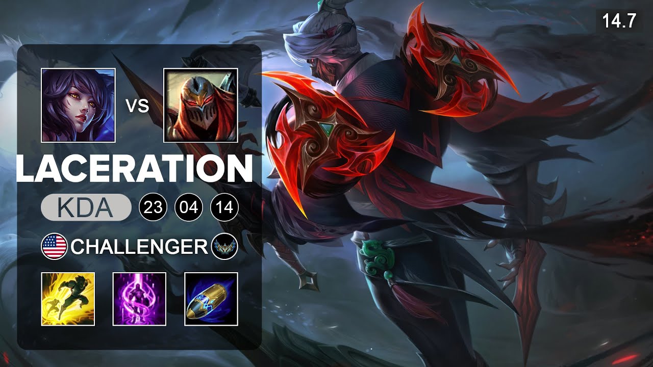 Zed vs Ahri Mid - NA Challenger - Patch 14.7 Season 14