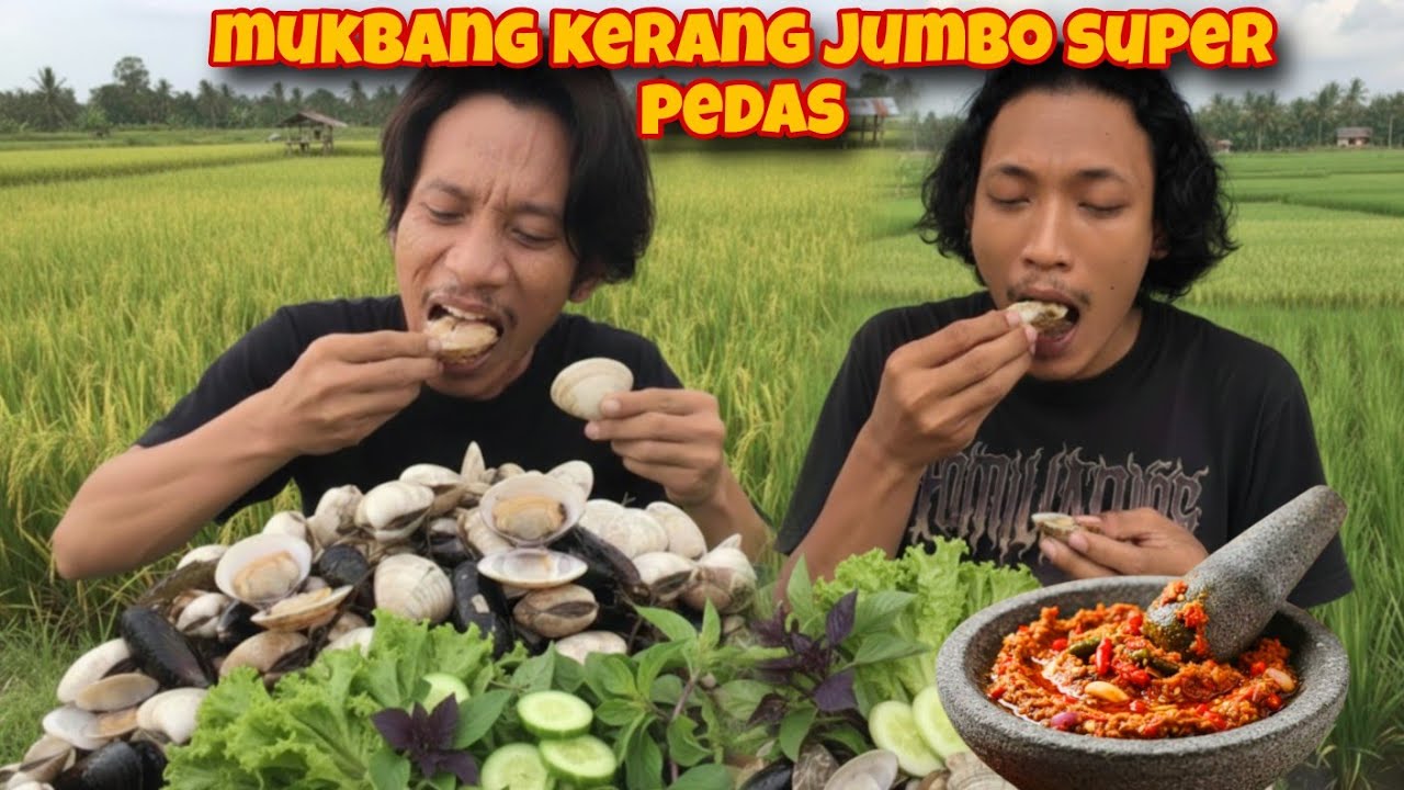 TERBAKAR !! MUKBANG KERANG JUMBO DENGAN SAMBAL JERUK SUPER PEDAS..