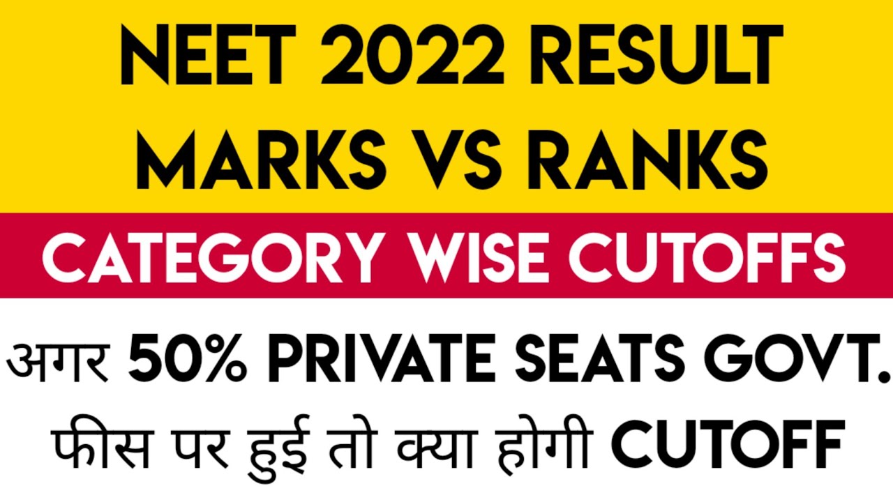 NEET 2022 Category Wise Cutoffs🔥 | Marks Vs Ranks