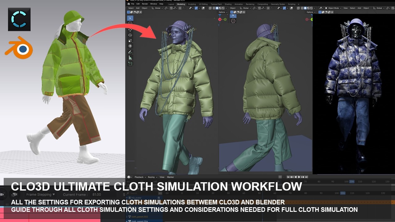 Clo3D Beginners Cloth Simulation ULTIMATE GUIDE Animation Workflow Import + Export Settings Blender