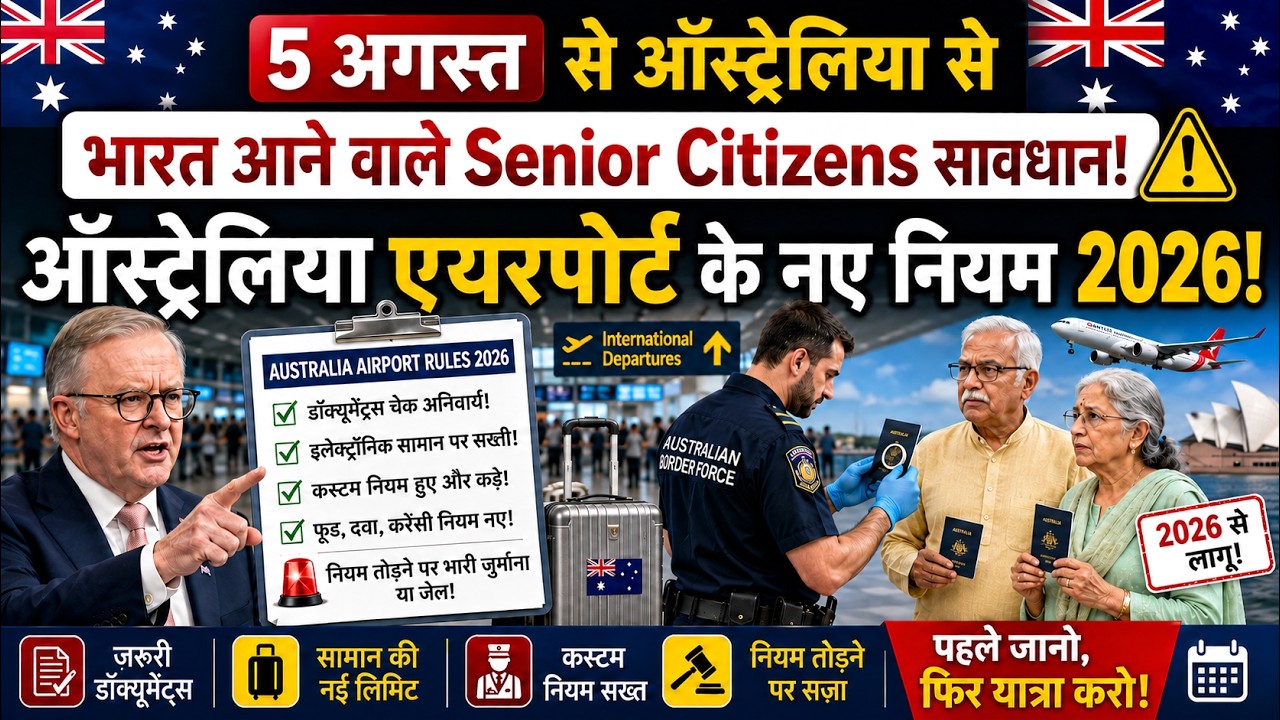 🚨 5 अगस्त से Australia के नए Airport Rules! 😱 भारत आने वाले Senior Citizens तुरंत देखें ✈️