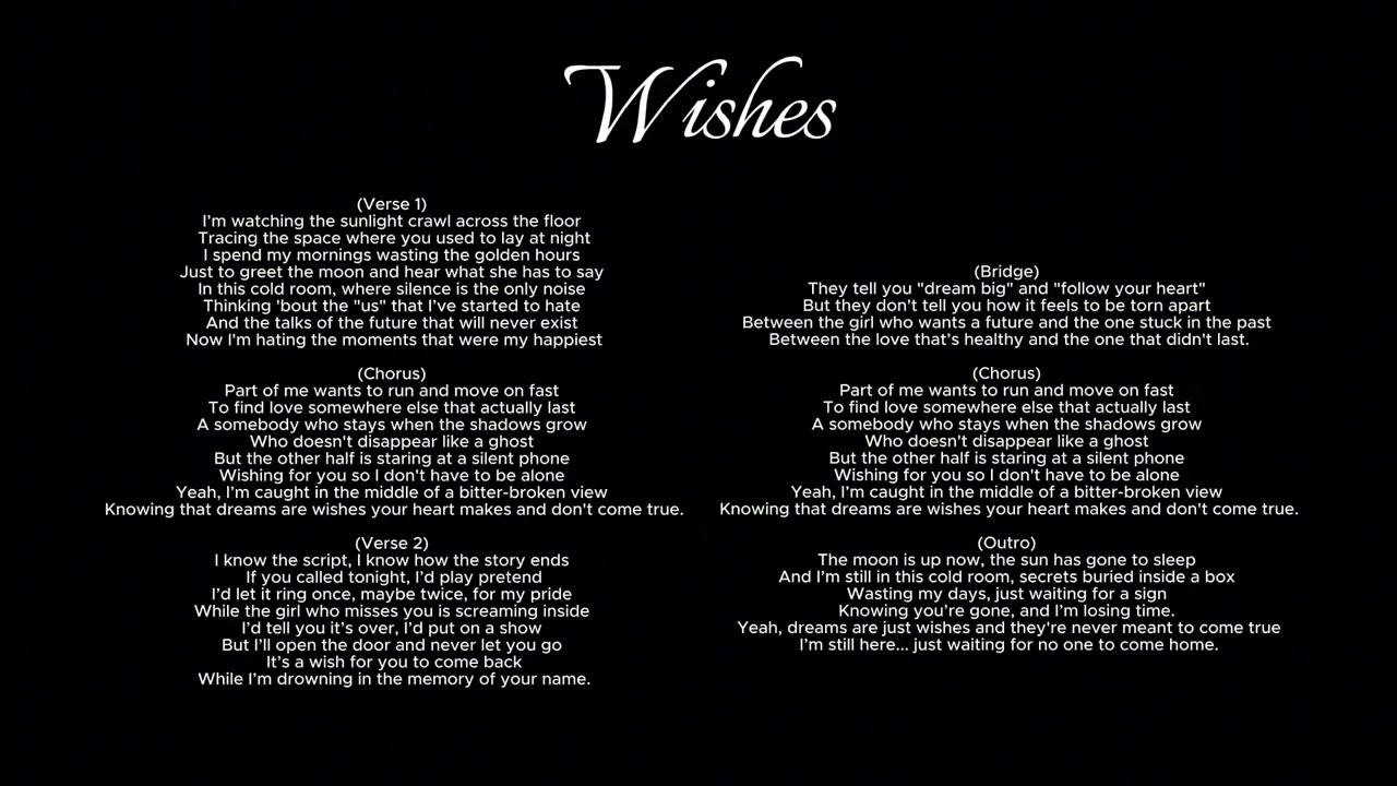 Wishes | The lyrics that I needed to write to heal | Written by Potato | Sung by Suno