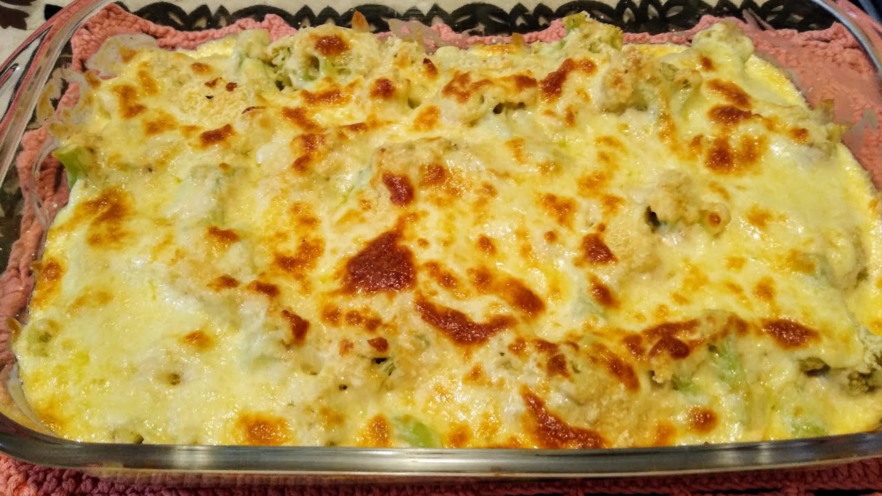 COUVE FLOR GRATINADA AO MOLHO BRANCO