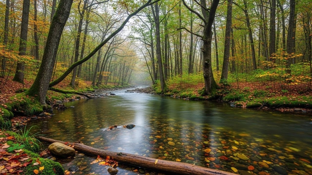 Flowing River in Forest 🌿🌊 Gentle Nature Sound for Meditation and Calm Mind #2855