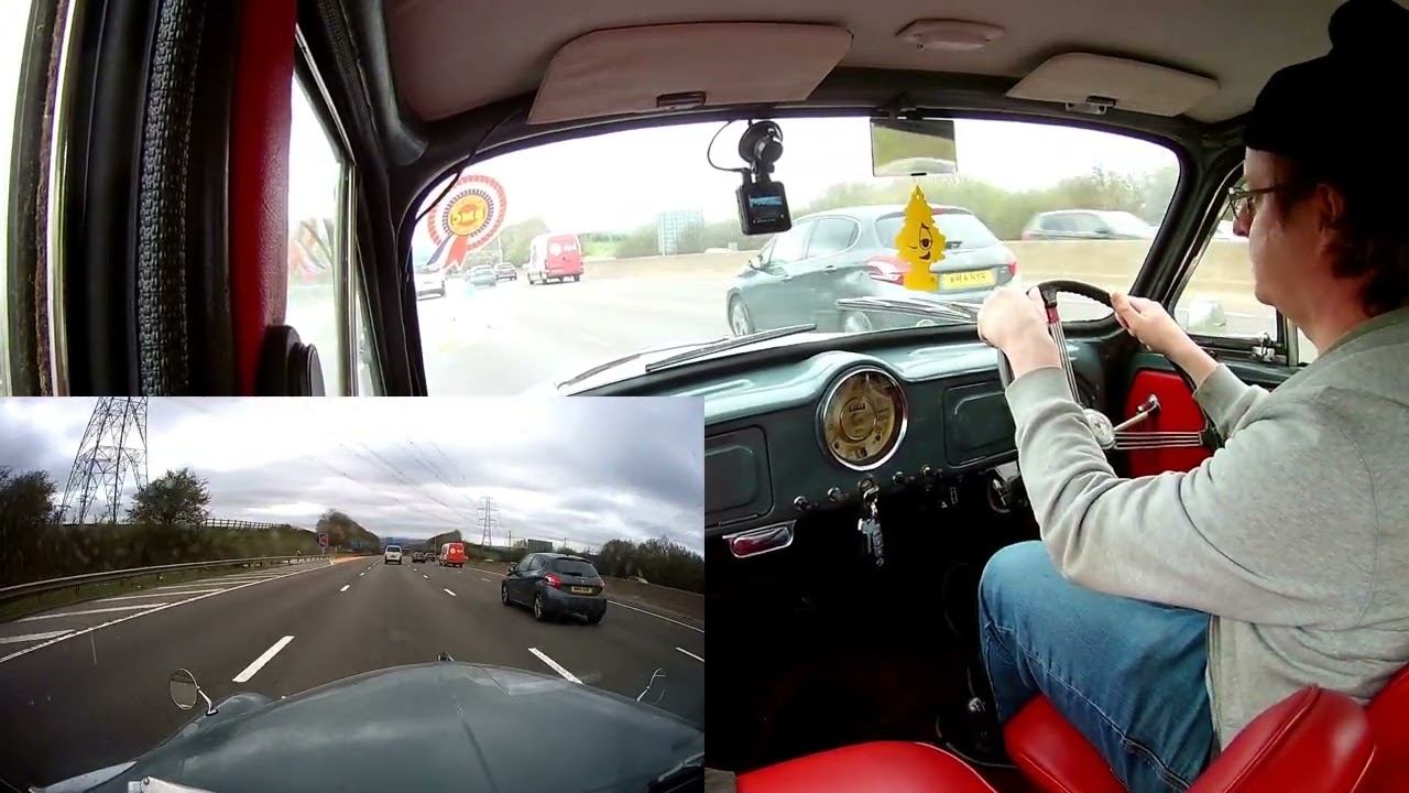 Morris Minor 1000 motorway driving M1