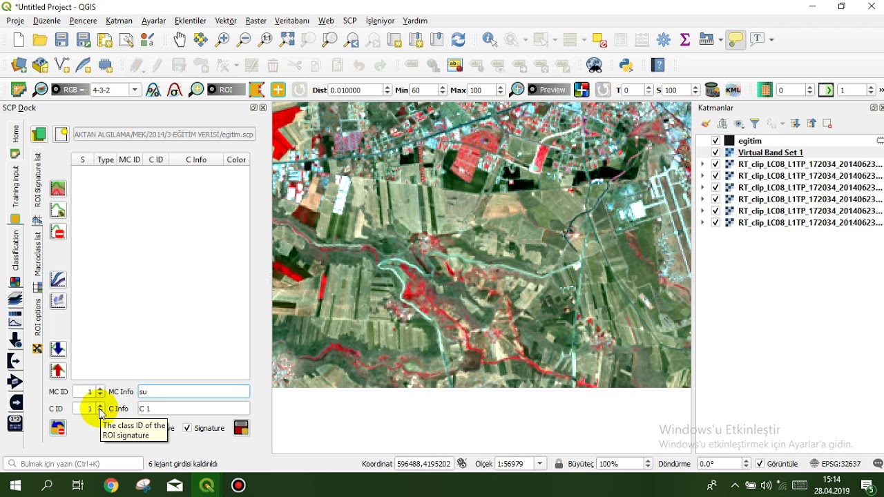 UZAKTAN ALGILAMADA QGIS PROGRAMINDA SINIFLANDIRMA