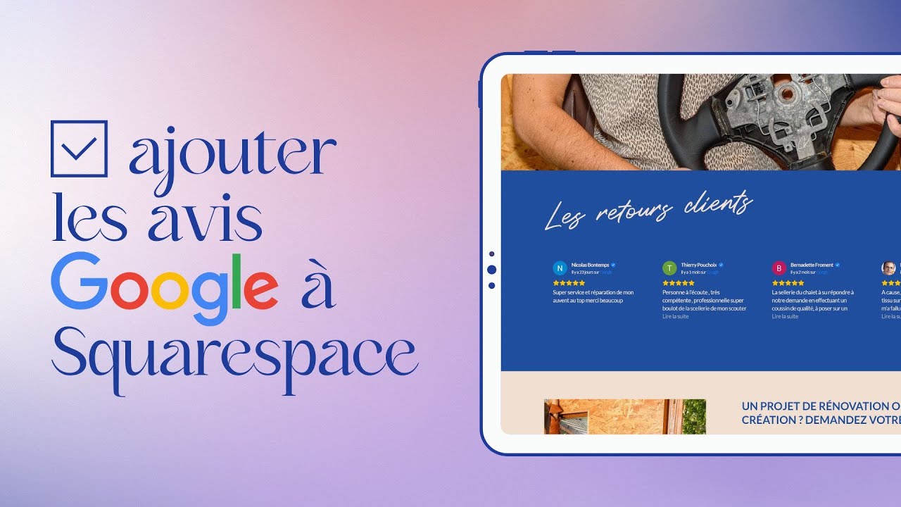 Ajouter ses avis Google à son site Squarespace