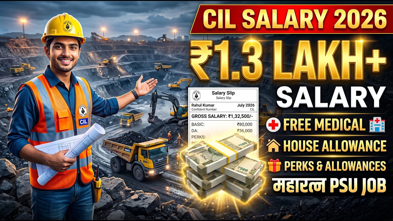 Coal India Limited MT Salary 2026 💰 1.3 Lakh+ Monthly Salary | Perks, Allowances, Medical Facility
