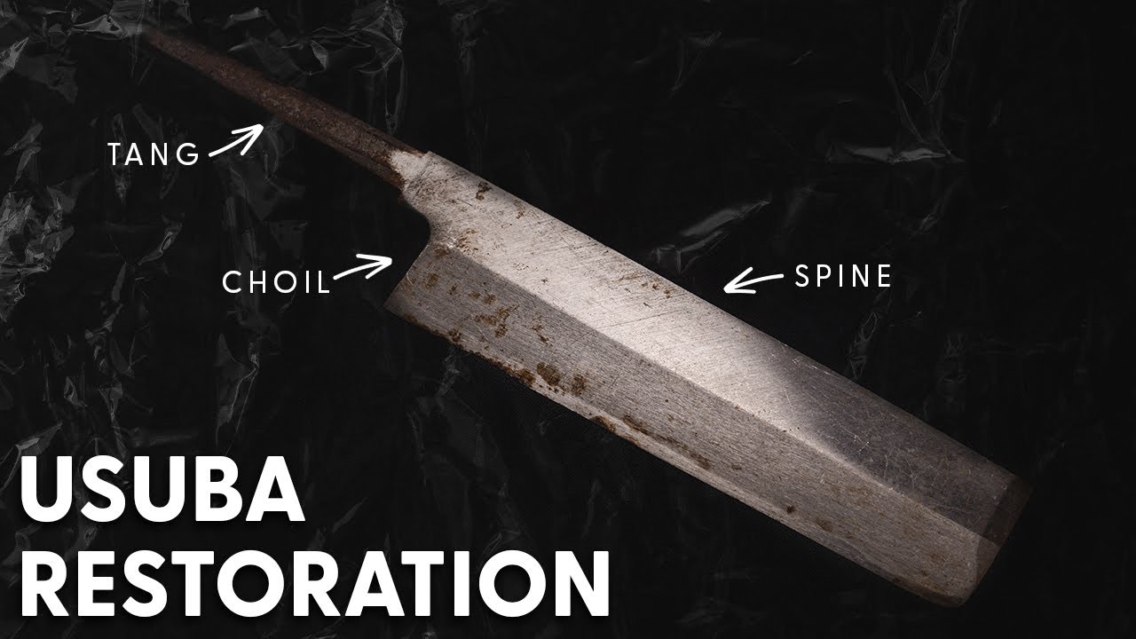 Usuba restoration PART 1 - Geometry, choil, spine, tang & rust removal