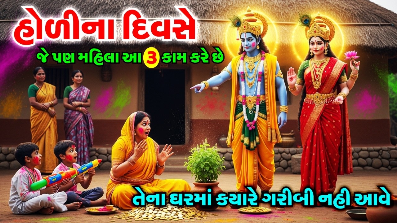 હોલીના દિવસે જે પણ મહિલા આ 3 કામ કરે છે.. તેના ઘરમાં ક્યારેય ગરીબી નહીં આવે | વિષ્ણુ-લક્ષ્મી કથા