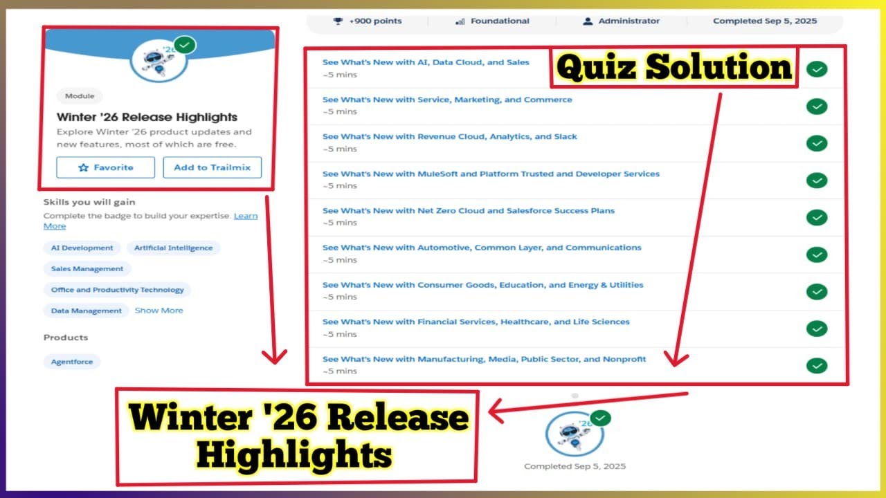 Winter &rsquo;26 Release Highlights | Salesforce Trailhead | Quiz Solution