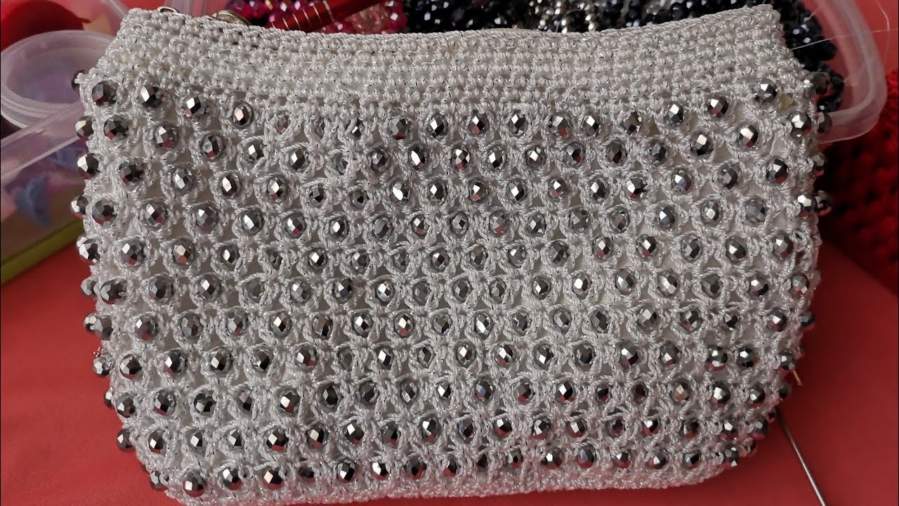 Bolso Tejido a Crochet Con Cristales/LA LUNA DEL CROCHET