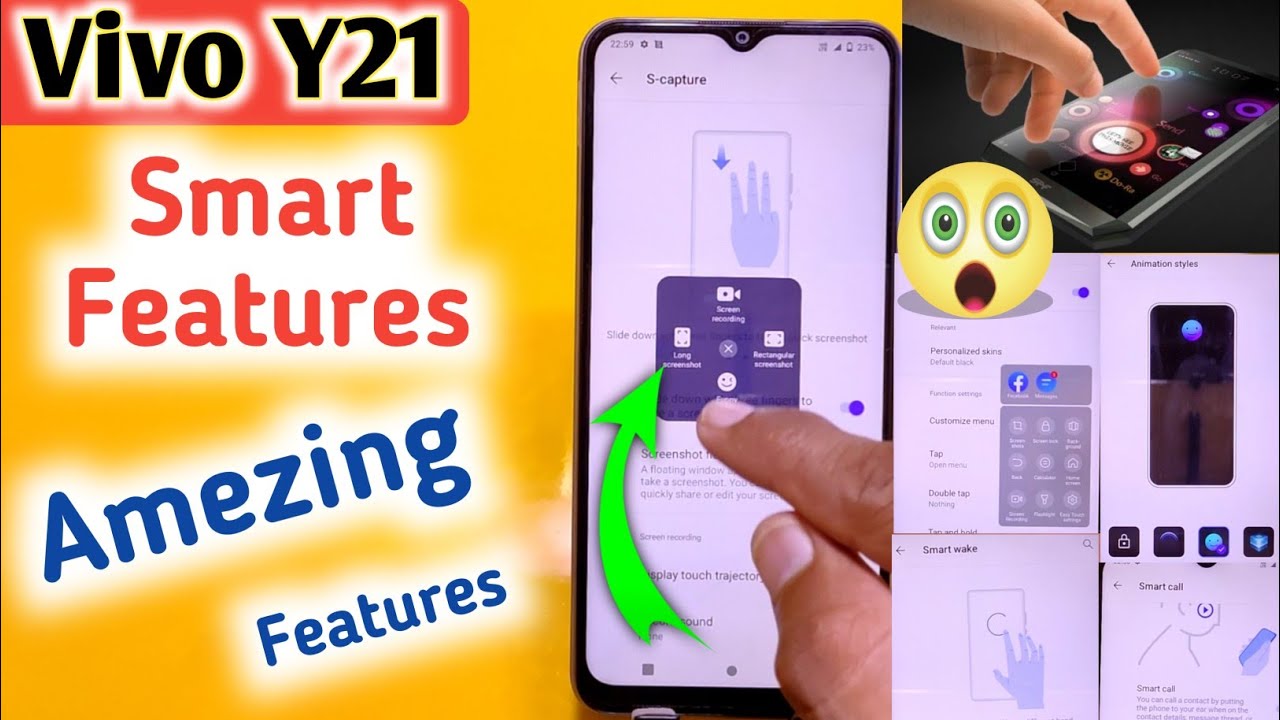 Vivo Y21 Smart touch features, Smart wake settings, smart screen on settings, Vivo Y21