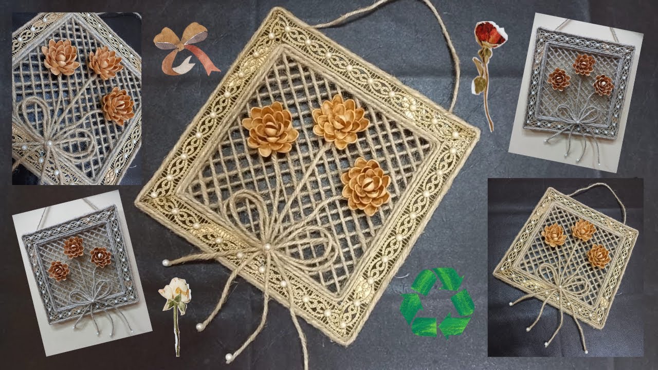 DIY Decor Frame from Waste Materials| Cardboard, Shells & Jute rope Craft| home decor| Wall Hanging
