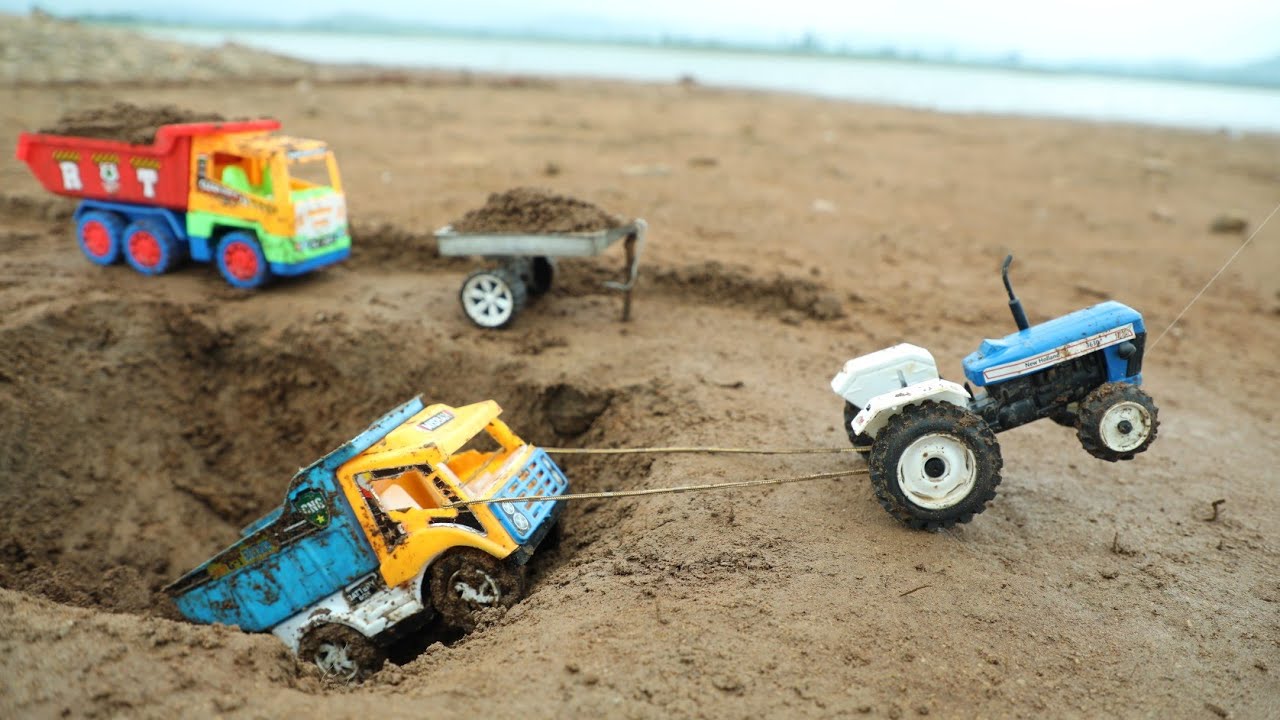 jcb fully Loading Sand And Accident Pit | Tata Ace | Dump Truck | New Holland Tractor | CS Toy
