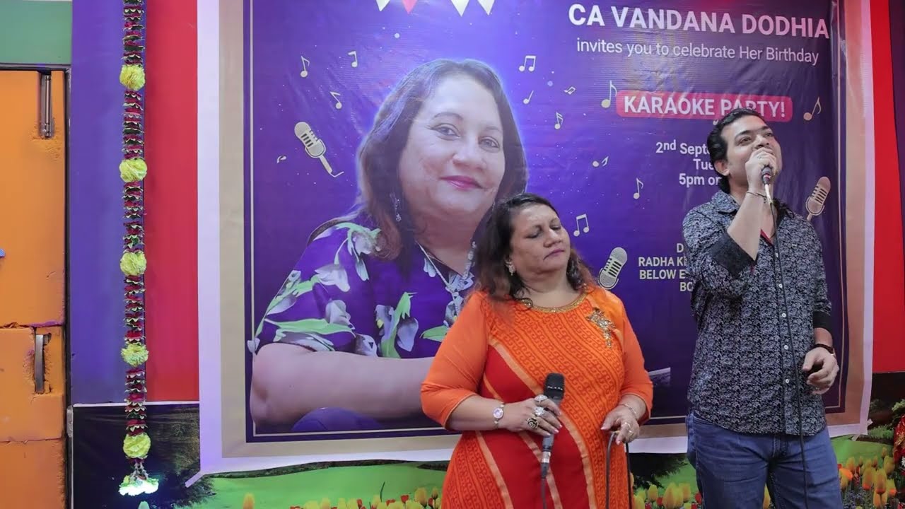 Aaj Kal Tere Mere Pyar Ke Charche | Birthday Karaoke Duet 🎂 | CA Vandana Dodhia & Ravi Kadali