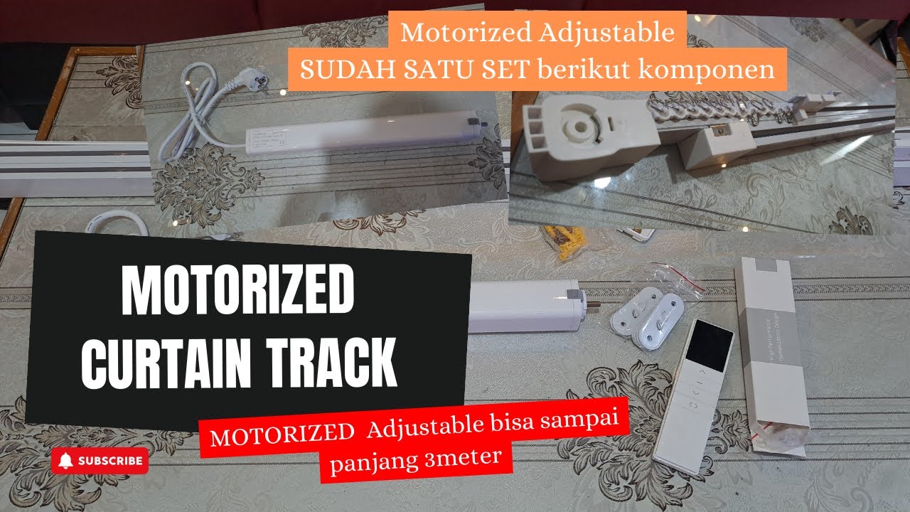 Curtain Track Motorized Adjustable | Buka Tutup Gorden Pakai Remote | BISA 6 CHANNEL  PesanGorden.id