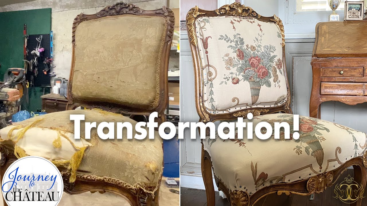 Antique Chair Restoration Transformation - Repair and Final Upholstery