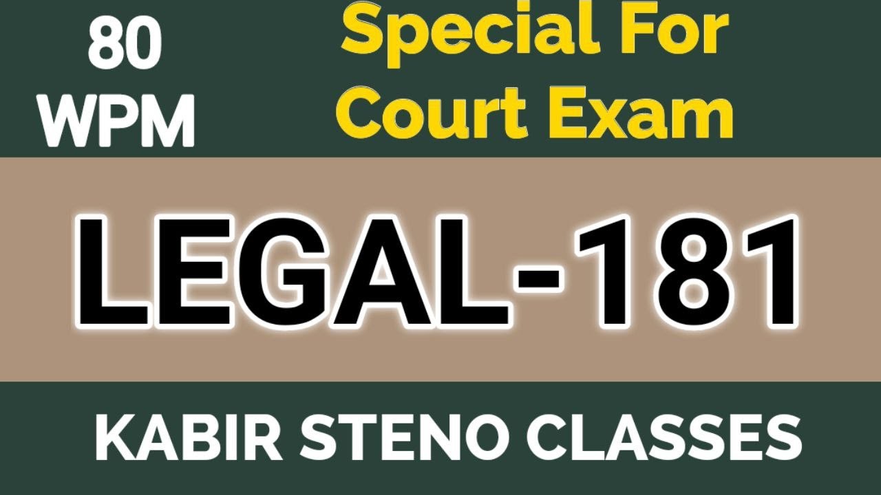 Legal-181 l 80 WPM Hindi Dictation। Court Matter| Legal Dictation l Legal Matter l Editorial