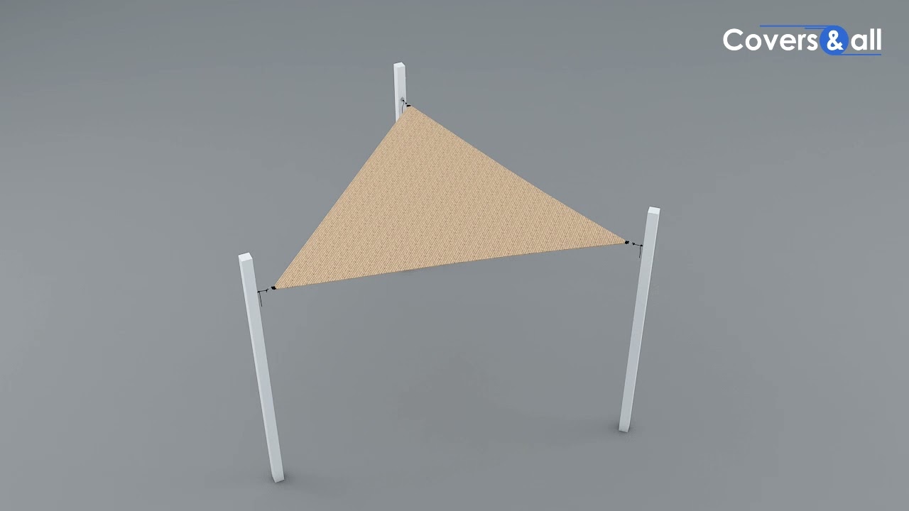 How to install Custom Triangle Sun Shade Sails with straight sides