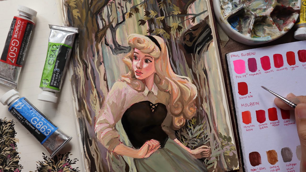 Painting over my sketches #18 | Sleeping Beauty