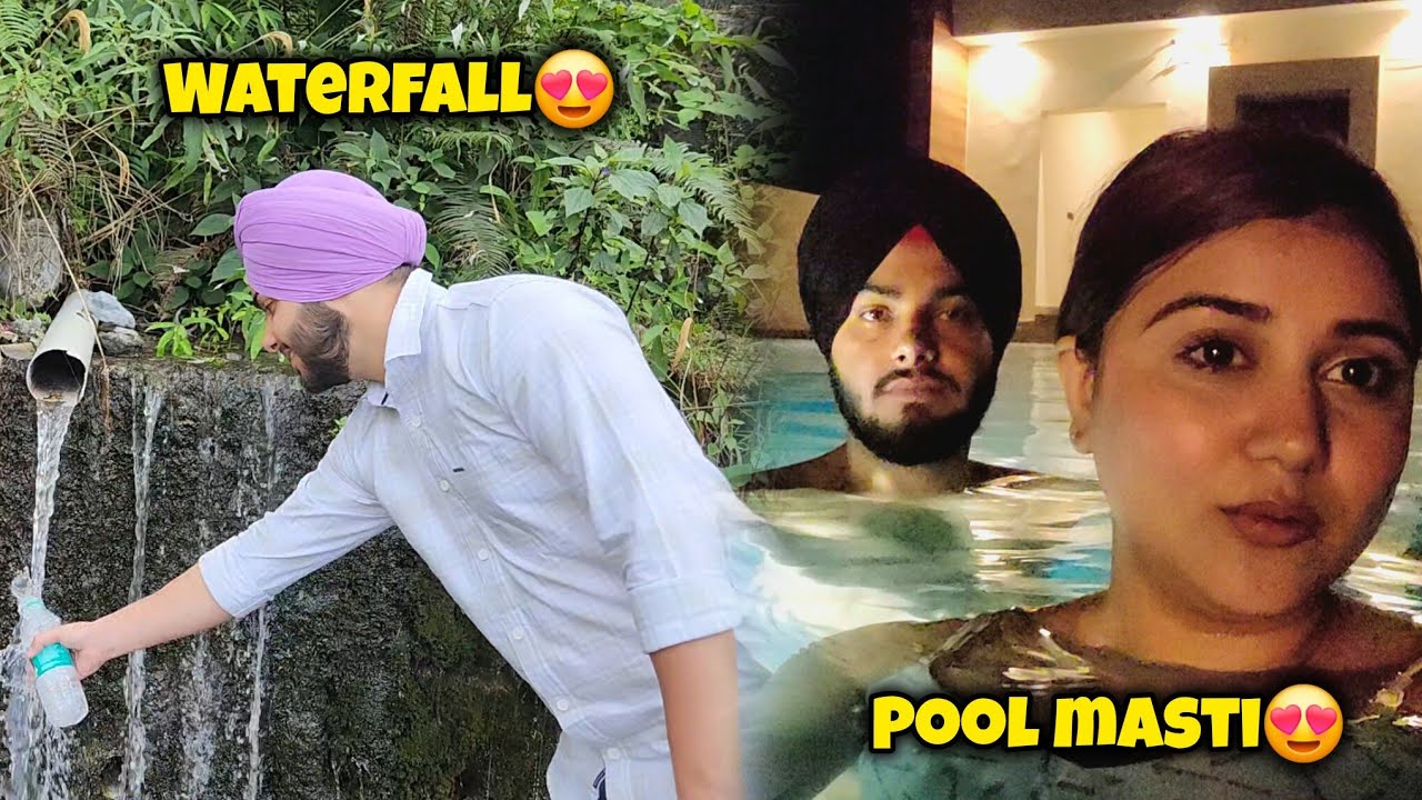 First time jharne ka pani piya😍 swimming pool me kari masti🥳