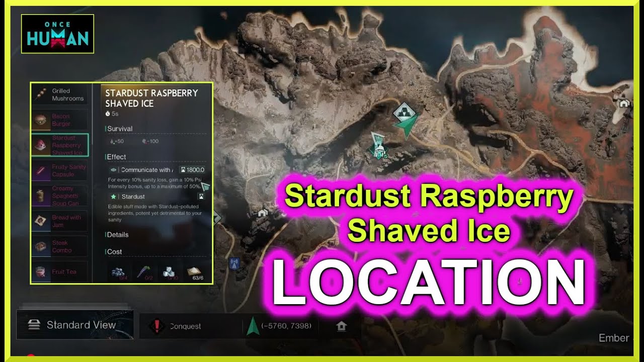 Stardust Raspberry Shaved Ice Recipe Location | Once Human Way of Winter