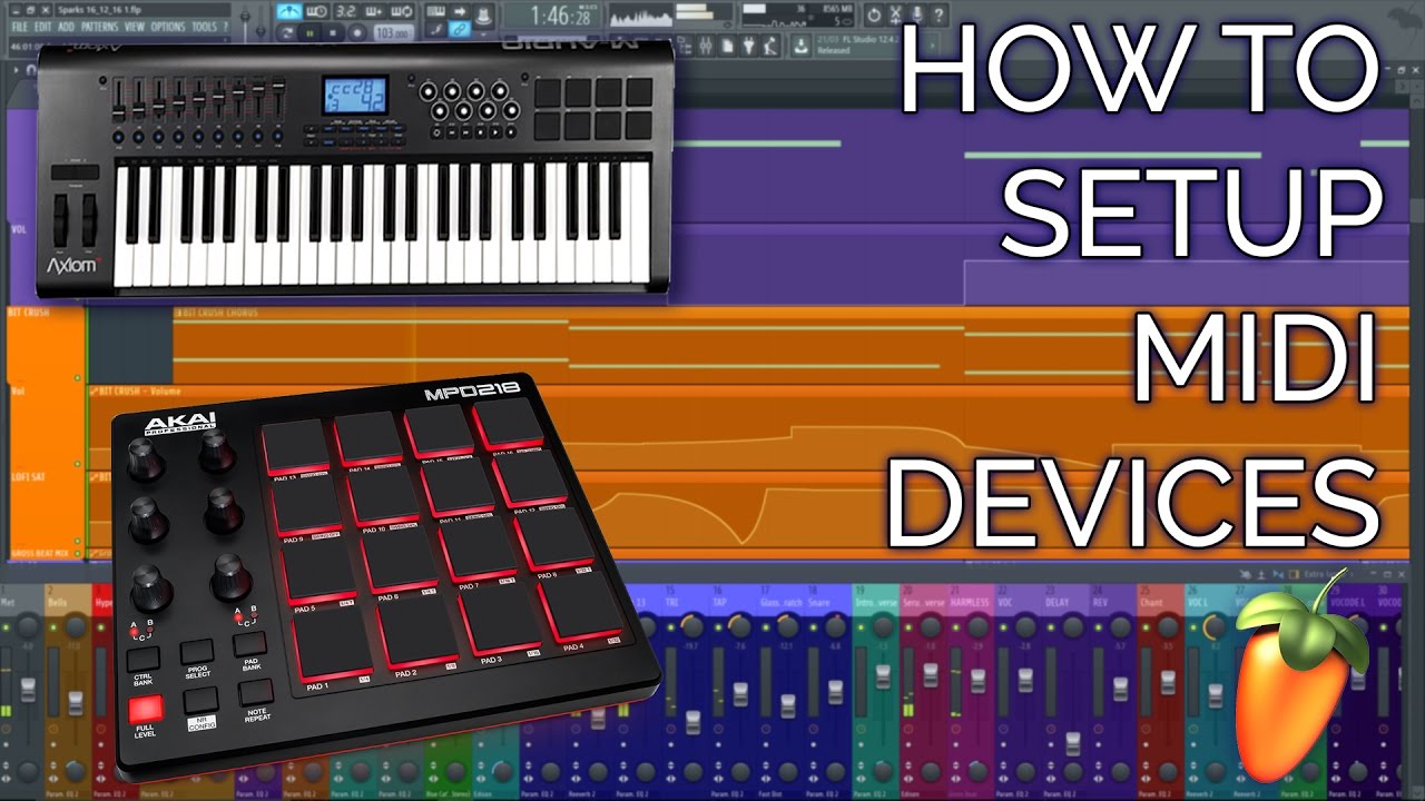 Как настроить MIDI-контроллер (клавиатуру или барабанную установку) Основы FL STUDIO 12