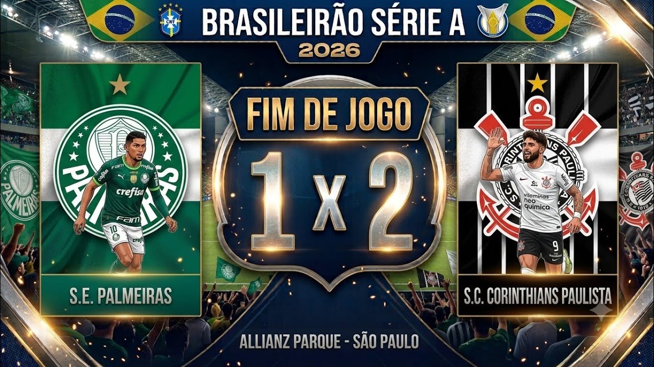Palmeiras 1x2 Corinthians Brasileirão 2026