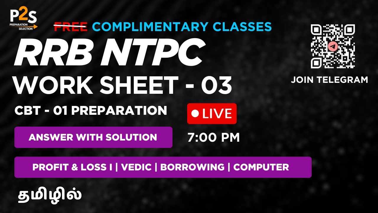 RRB NTPC 2025: Worksheet 3| Profit and  loss, vedic age, polity | Score high GA & Math| Free Classes
