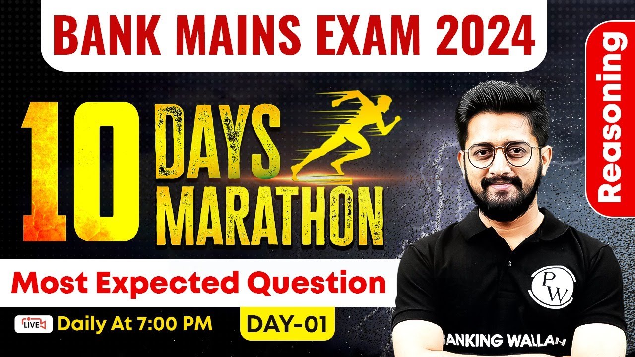 Bank Mains 2024 | Reasoning Marathon Class | Most Expected Questions | by Sachin Sir #1