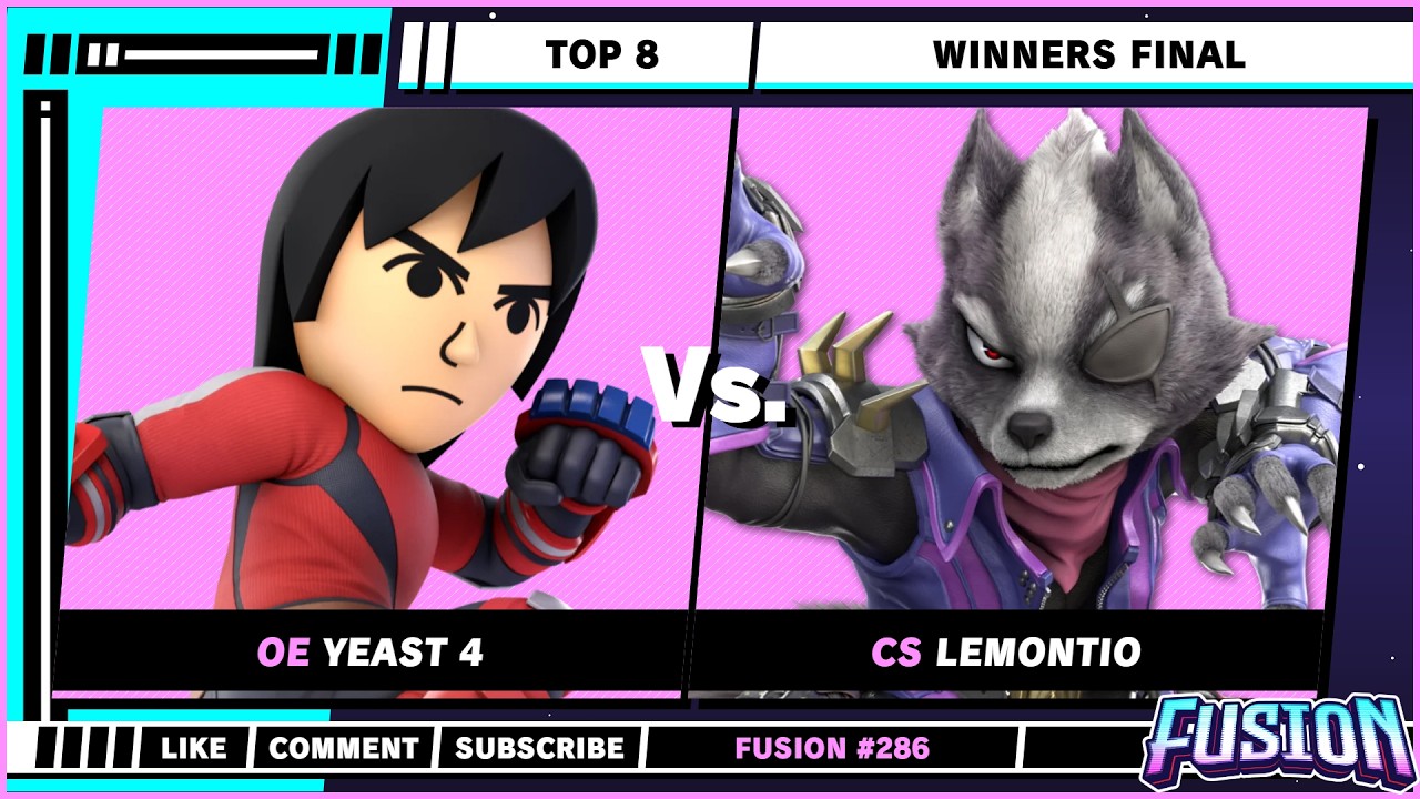 Fusion #286 - Top 8 - Winners Final - Yeast 4 (Mii Brawler) VS LemonTio (Wolf) - SSBU