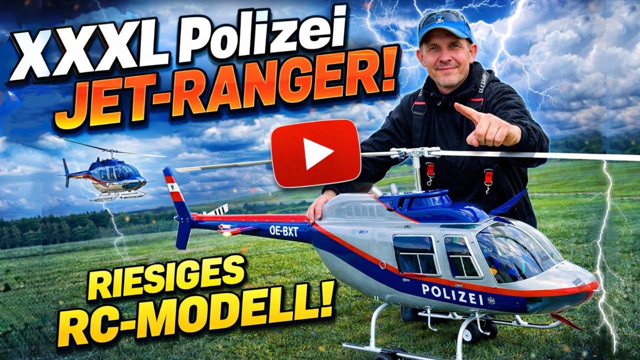 STUNNING RC BELL 206 JET-RANGER Police with Turbine Power in stronger Wind | RC-Helicopter-Service