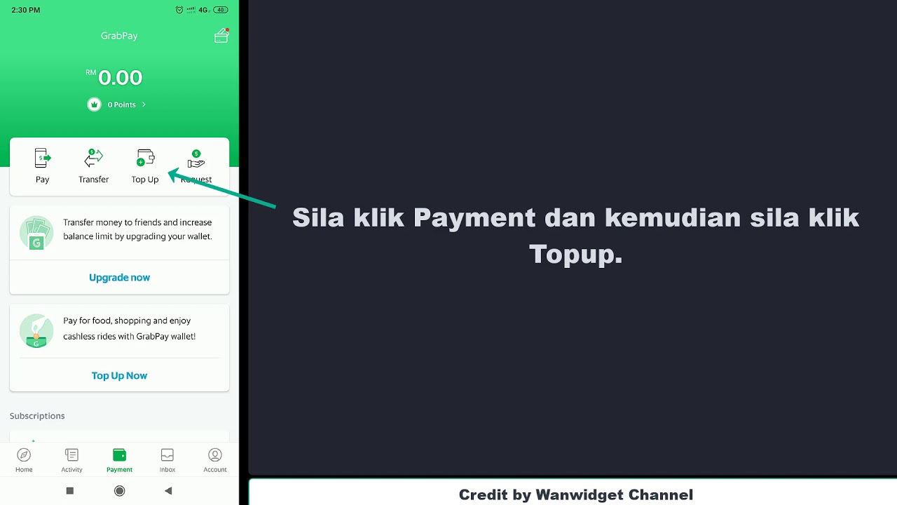 Cara Topup GrabPay Secara Online Banking