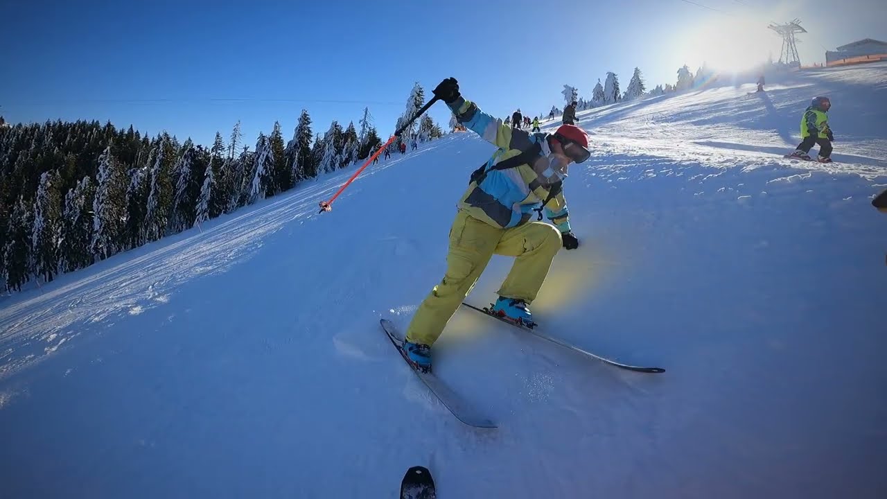 Morning glory si ski in Poiana Brasov într-o zi perfecta pe final de februarie