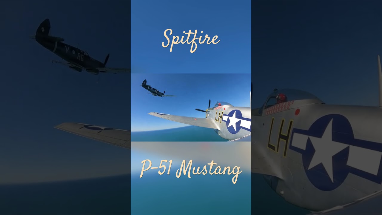 Legendary Spitfire and P-51 Mustang Fly Past 