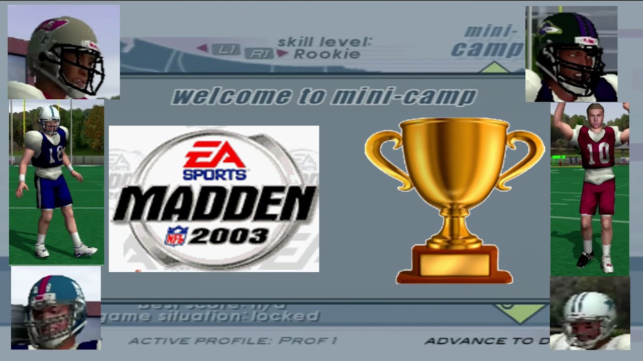 Madden NFL 2003 Mini Camp All Gold Challenges 🏆