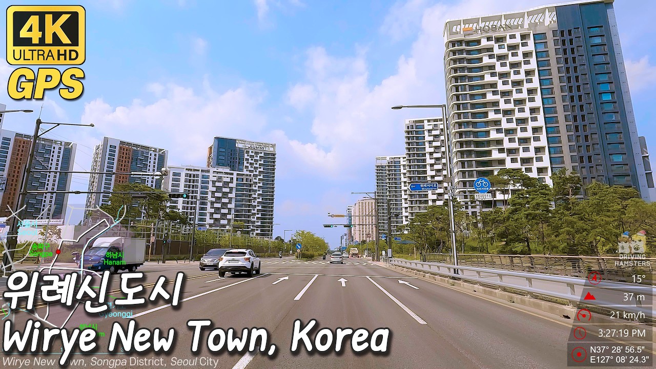 Seoul 4K Drive | Wirye New Town road trip 위례신도시 드라이브 여행, 위례 주행영상