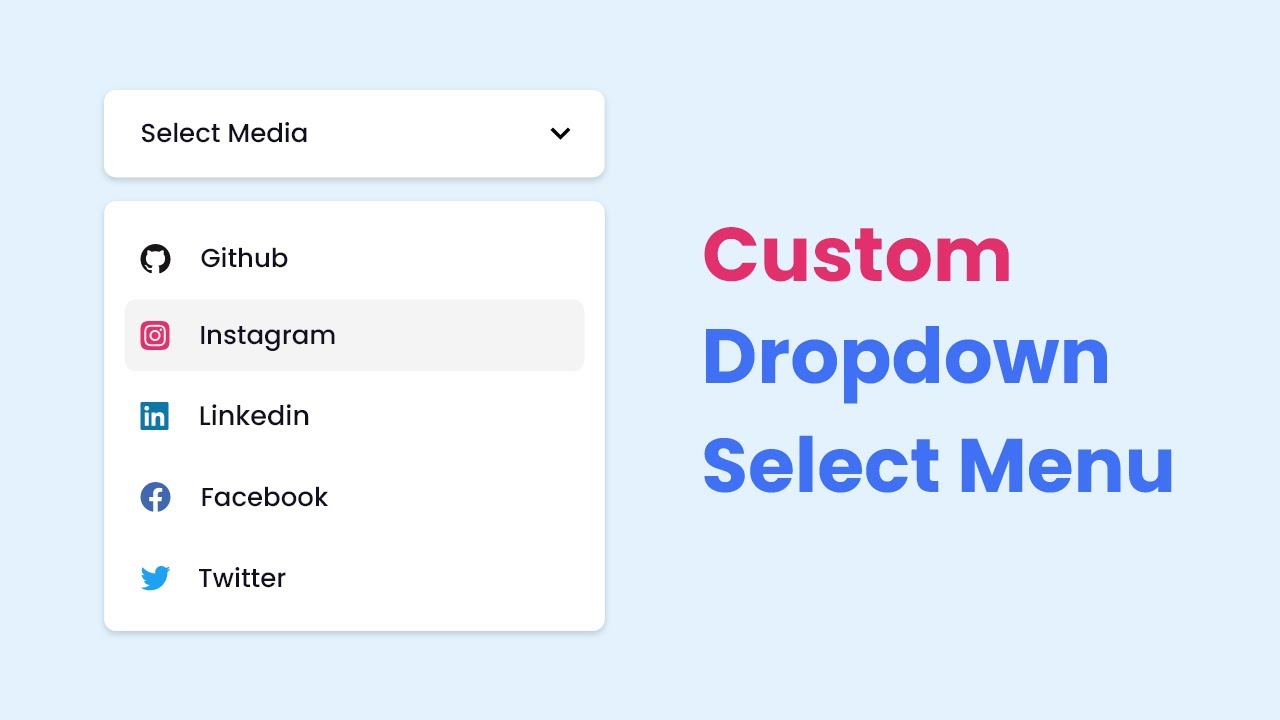 Custom Dropdown Select Menu in HTML CSS & JavaScript