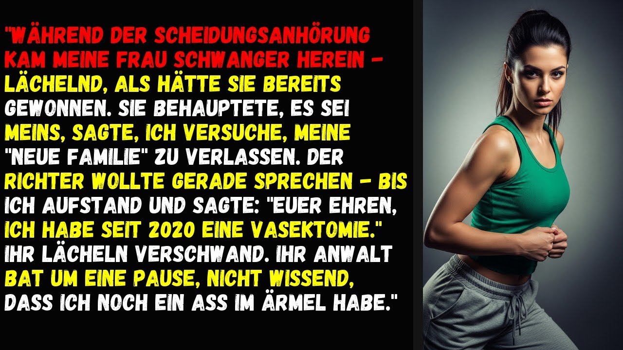 Während der Scheidungsanhörung kam meine Frau schwanger herein - lächelnd, als hätte sie bereits