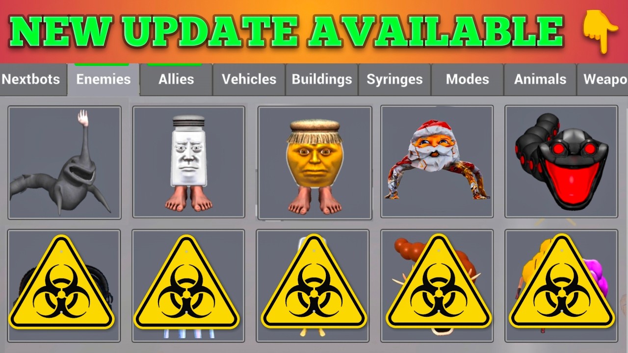 New Update Nextbots in Playground! 10.6.4 Add New map (Enemies & Allies)