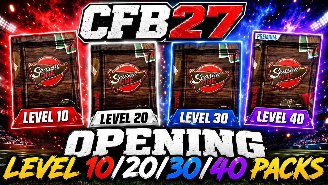 OPENING SEASON 1 LEVEL 10, 20, 30, & 40 PACKS IN CFB 27 ULTIMATE TEAM!