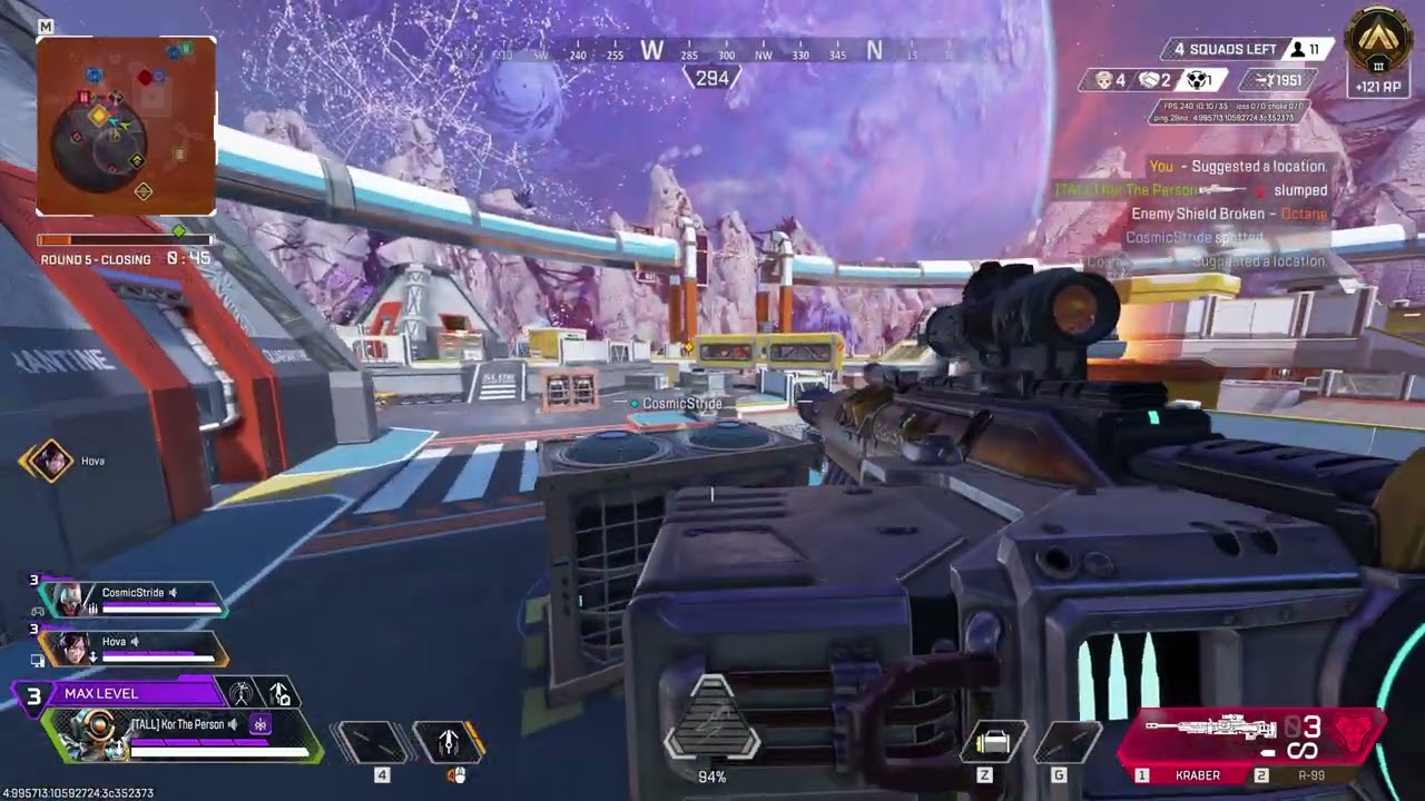Multiple Kraber knocks in endgame in ranked Apex Legends 02102026