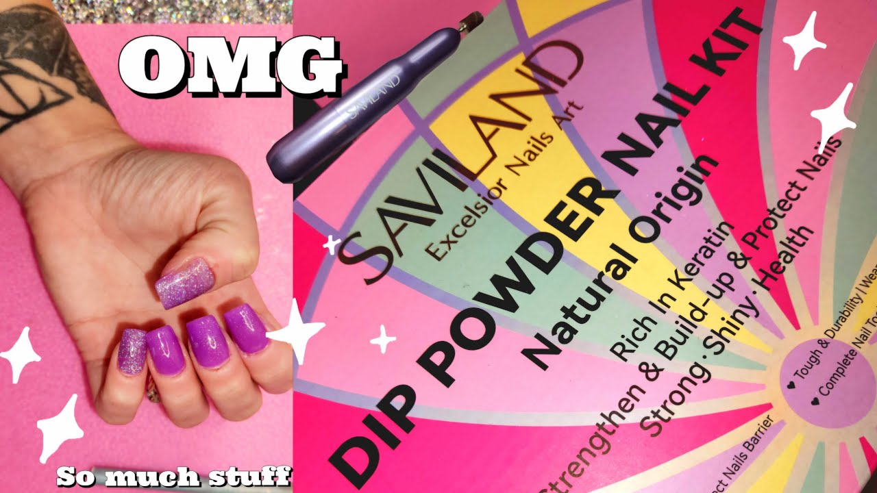 Testing a HUGE Saviland Dip Nail Kit | E-FILE included! Beginner Friendly Dip Nail Tutorial