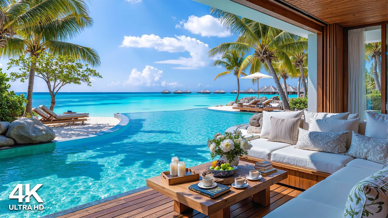 Tropical Morning Jazz 🌴 Peaceful Beach Ambience with Smooth Bossa Nova Guitar for Study, Focus, Work