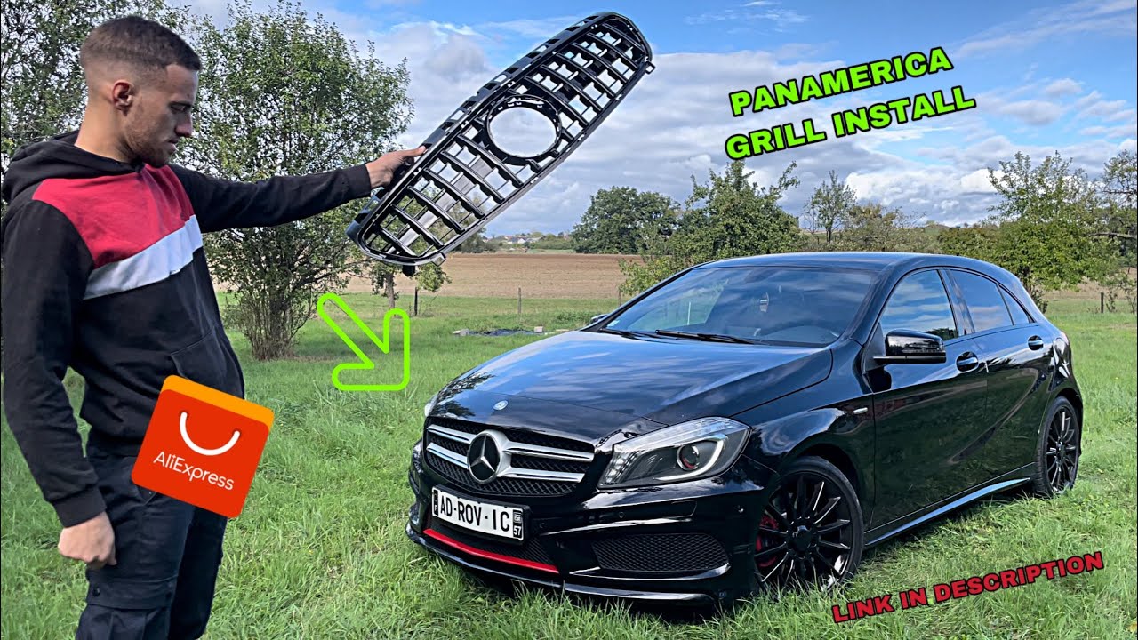 Install Panamerica Grill Black Glossy  Mercedes Benz Classe A w176 2012-2018 ( AliExpres )