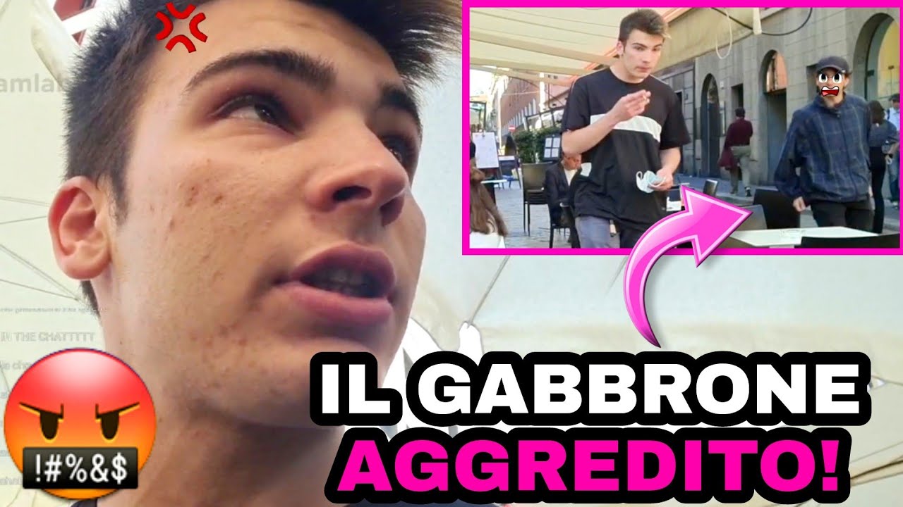 IL GABBRONE AGGREDlTO AL BAR  DA UN RAGAZZO PARTICOLARMENTE AGITATO