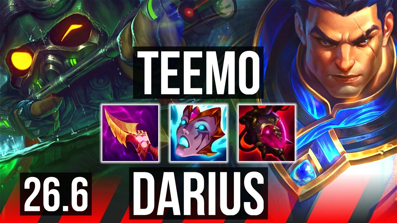 TEEMO vs DARIUS (TOP) | Good KDA: 7/2/9 | KR Challenger | 26.6