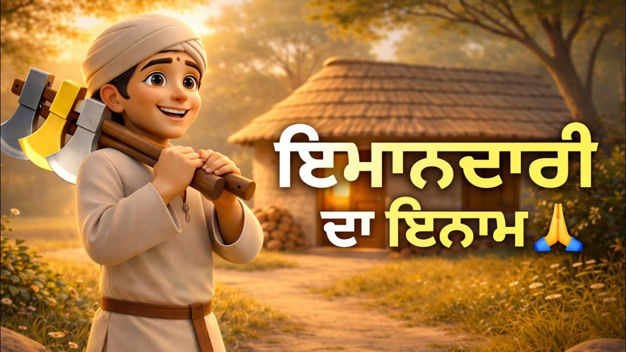 ਇਮਾਨਦਾਰ ਲੱਕੜਹਾਰਾ | Honest Woodcutter Story  | ਬੱਚਿਆਂ ਲਈ ਮੋਰਲ ਕਹਾਣੀ | Punjabi Moral Story💯