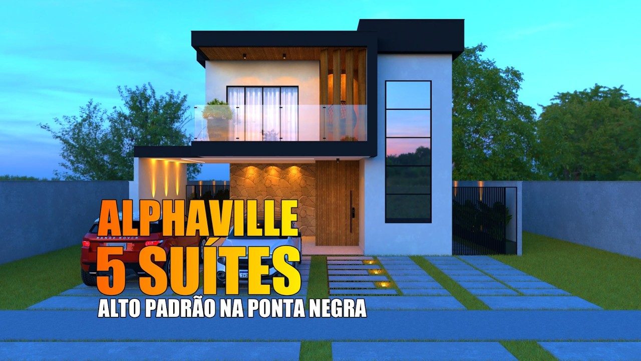 Alphaville Manaus 4, Casa duplex com 5 Suites, ENERGIA SOLAR, piscina, 328m² Edificada, Ponta Negra